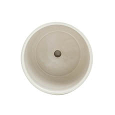 Small Loreto Plant Pot & Plate- White (15Dx15cmH)