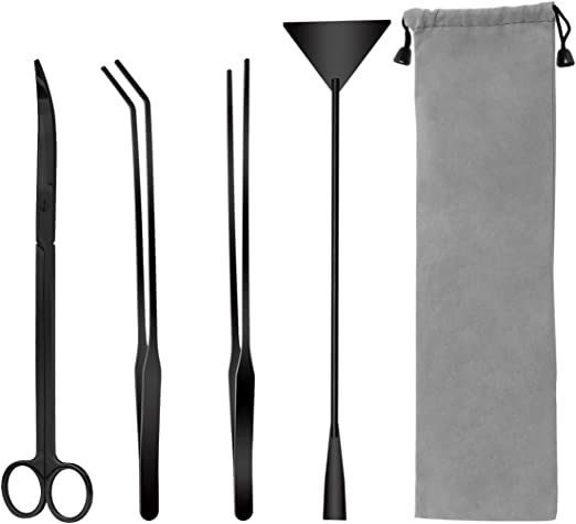 Terrarium Tool & Scissor 4-Piece Set [Matte Black]