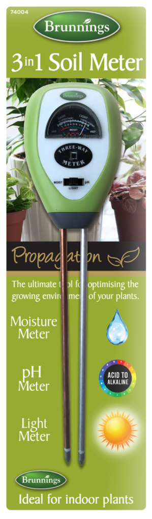 3 in 1 Soil Meter- Water, pH, Light